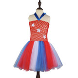 MUABABY Girls Wonder Woman Tutu Dress Kids Cosplay Costume Baby Dress Up Party Supply Girl Superhero Halloween Birthday Gift