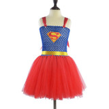MUABABY Girls Wonder Woman Tutu Dress Kids Cosplay Costume Baby Dress Up Party Supply Girl Superhero Halloween Birthday Gift