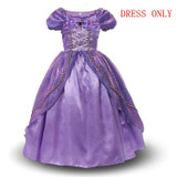 MUABABY Girls Princess Rapunzel Dress Costume Children Deluxe Tangled Dress up Clothing Kids Girl Part Dress Halloween Birthday