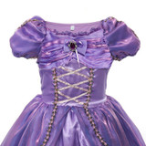 MUABABY Girls Princess Rapunzel Dress Costume Children Deluxe Tangled Dress up Clothing Kids Girl Part Dress Halloween Birthday