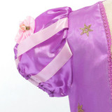 MUABABY Girls Princess Dresses Child Tangled Rapunzel Costume Kids Short Sleeve Flower Summer Party Dress Girl Birthday Clothing