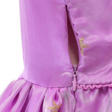MUABABY Girls Princess Dresses Child Tangled Rapunzel Costume Kids Short Sleeve Flower Summer Party Dress Girl Birthday Clothing