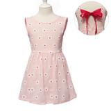 MUABABY 2-7T Girl Dress Baby Kids Summer Flower Cherry Backless Sundress Girl Cotton Sleeveless Princess Beach Casual Dresses