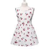 MUABABY 2-7T Girl Dress Baby Kids Summer Flower Cherry Backless Sundress Girl Cotton Sleeveless Princess Beach Casual Dresses