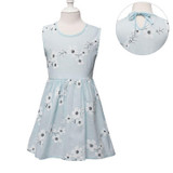MUABABY 2-7T Girl Dress Baby Kids Summer Flower Cherry Backless Sundress Girl Cotton Sleeveless Princess Beach Casual Dresses