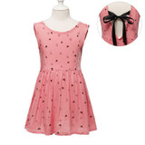 MUABABY 2-7T Girl Dress Baby Kids Summer Flower Cherry Backless Sundress Girl Cotton Sleeveless Princess Beach Casual Dresses
