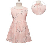 MUABABY 2-7T Girl Dress Baby Kids Summer Flower Cherry Backless Sundress Girl Cotton Sleeveless Princess Beach Casual Dresses