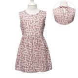 MUABABY 2-7T Girl Dress Baby Kids Summer Flower Cherry Backless Sundress Girl Cotton Sleeveless Princess Beach Casual Dresses