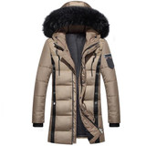Mu Yuan Yang Men's Duck Down Jacket Plus Size Fashion White Duck Down Jackets XXL XXXL Zipper Coat Warm Clothing Overcoat