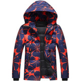 Mu Yuan Yang Hooded White Duck Down Jackets Flowers Pattern 50% Off Men' s Down Jackets 2017 Warm Clothing Hooded Coat Overcoat
