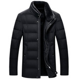 Mu Yuan Yang Casual Mens White Duck Down Jackets Middle-Aged Warm Coats 2017 Winter Men' s Down Jackets Overcoats 3XL 4XL