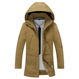 Mu Yuan Yang Casual Men's Winter Down Coats Plus Size Warm Thicken Duck Down Jackets Hooded Big Size XXL XXXL