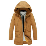 Mu Yuan Yang Casual Men's Winter Down Coats Plus Size Warm Thicken Duck Down Jackets Hooded Big Size XXL XXXL