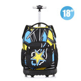 MSMO Rolling Backpack Children Trolley School Bags Laptop 18 Inch Multifunction Wheeled Bookbag Travel Bag for Kids and Students