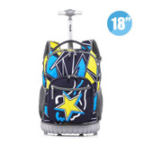 MSMO Rolling Backpack Children Trolley School Bags Laptop 18 Inch Multifunction Wheeled Bookbag Travel Bag for Kids and Students