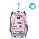 MSMO Rolling Backpack Children Trolley School Bags Laptop 18 Inch Multifunction Wheeled Bookbag Travel Bag for Kids and Students