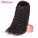 Mslynn 6"x12" Brazilian Water Wave Lace Front Human Hair Wigs With Baby Hair 150% Gluless Non-Remy Hair Wig For Black Women