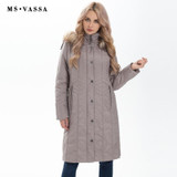 MS VASSA Winter Parkas Women 2017 New Fashion Autumn ladies long jackets detachable hood with fake fur plus size 7XL outerwear