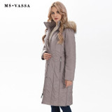 MS VASSA Winter Parkas Women 2017 New Fashion Autumn ladies long jackets detachable hood with fake fur plus size 7XL outerwear