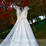 Mryarce Delicate Lace Romatic Bohemian Wedding Dresses Keyhole Back Bridal Dress With Cap Sleeves robe de mariage 2018