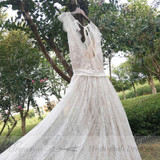 Mryarce Delicate Lace Romatic Bohemian Wedding Dresses Keyhole Back Bridal Dress With Cap Sleeves robe de mariage 2018