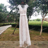 Mryarce Delicate Lace Romatic Bohemian Wedding Dresses Keyhole Back Bridal Dress With Cap Sleeves robe de mariage 2018
