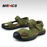 MRCCS New Manly Charms Summer Sandals,Trendy Simple Green/Brown Casual Shoes For Men,Wearable Genuine Leather Thick Rubber Sole