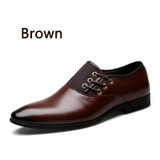 MRCCS New Gentle Men's Fashion Dress Shoes,Leather Oxford Shoes ,Side Lace Up Design Round Toe Casual Business Big Size 38-47