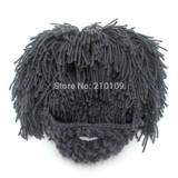 Mr.Kooky Wig Beard Hats Hobo Rasta Caveman Handmade Knitted Warm Winter Caps Baby Boy Girl Halloween Gift Funny Children Beanies