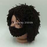 Mr.Kooky Wig Beard Hats Hobo Rasta Caveman Handmade Knitted Warm Winter Caps Baby Boy Girl Halloween Gift Funny Children Beanies
