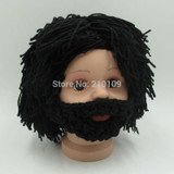 Mr.Kooky Wig Beard Hats Hobo Rasta Caveman Handmade Knitted Warm Winter Caps Baby Boy Girl Halloween Gift Funny Children Beanies