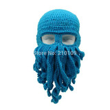 Mr.Kooky Handmade Funny Tentacle Octopus Hat Crochet Cthulhu Beard Beanie Men's Women's Knit Wind Mask Cap Halloween Animal Gift