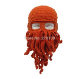 Mr.Kooky Handmade Funny Tentacle Octopus Hat Crochet Cthulhu Beard Beanie Men's Women's Knit Wind Mask Cap Halloween Animal Gift