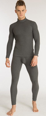 Mr.Gun Men's Long Johns Combed Cotton High Neckline Winter Base Layer Long Underwear Masculina Thermo Kit Thermal Long John Set