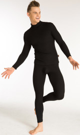 Mr.Gun Men's Long Johns Combed Cotton High Neckline Winter Base Layer Long Underwear Masculina Thermo Kit Thermal Long John Set