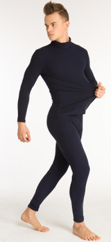 Mr.Gun Men's Long Johns Combed Cotton High Neckline Winter Base Layer Long Underwear Masculina Thermo Kit Thermal Long John Set