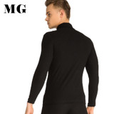 Mr.Gun Men's Long Johns Combed Cotton High Neckline Winter Base Layer Long Underwear Masculina Thermo Kit Thermal Long John Set