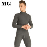Mr.Gun Men's Long Johns Combed Cotton High Neckline Winter Base Layer Long Underwear Masculina Thermo Kit Thermal Long John Set
