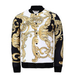 Mr.BaoLong Harajuku Spring Autumn Mens Tops Jackets 3D Printed Gold Pteris pattern Vintage Casual Coat Hip Hop Jacket NJ19