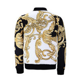 Mr.BaoLong Harajuku Spring Autumn Mens Tops Jackets 3D Printed Gold Pteris pattern Vintage Casual Coat Hip Hop Jacket NJ19