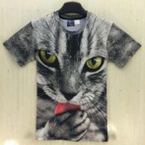 Mr.1991INC Summer tops tees men/boy t-shirt funny print cat 3d t shirt animals fashion short sleeve tshirts 5835