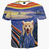 Mr.1991INC Newest Men/women 3d t-shirt short sleeve summer t shirt print cat horse scenery space galaxy t-shirt tops tees