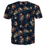 Mr.1991INC Skulls Fashion T-shirt men's 3d Tshirt Short sleeve shirt funny print many skull flowers Asia M/L/XL/XXL LT6