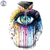Mr.1991INC Paint Fashion Stylish Men/Women Hooded Hoodies 3d Print Paint Eyes Thin Sweatshirts Tracksuits Pullovers