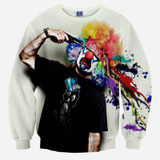Mr.1991INC New sweatshirt men's fashion 3D sweatshirt novelty gun clown hoodies printing Zombies sudaderas Plus 4XL