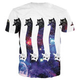 Mr.1991INC New Fashion Space Galaxy T-shirt Men/Women Short Sleeve 3d T-shirt Print Long Cat Cartoon T shirt Summer Tops Tees