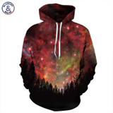 Mr.1991INC New Fashion Men/women Hoodies With Cap Print Stars Tree Space Galaxy 3d Sweatshirts Autumn Winter Thin Hooded Hoody