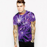 Mr.1991INC New Fashion Men/Women 3d T-shirt Print Beautiful Purple Maple Leaf Summer Quick Dry Tshirts Tops Tees