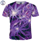 Mr.1991INC New Fashion Men/Women 3d T-shirt Print Beautiful Purple Maple Leaf Summer Quick Dry Tshirts Tops Tees