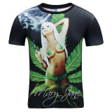 Mr.1991INC New Fashion Men/women 3d t-shirt digital print weeds green leaves cool summer tops tees seaside t shirt plus size